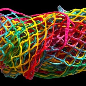 Lingerie Set: Rainbow Fishnet, Long Sleeve Top and Tanga Bottoms